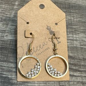 Oh Betty Circle filled with rhinestones hook earrings